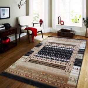 Moderní koberec s geometrickými vzory v modré barvě Šířka: 200 cm | Délka: 290 cm
