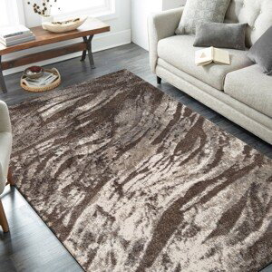 Praktický koberec do obývacího pokoje s jemným vlnitým vzorem v neutrálních barvách Šířka: 80 cm | Délka: 150 cm