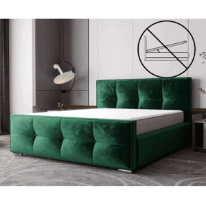 Luxusní čalouněná postel v glamour stylu zelená 180 x 200 cm bez úložného prostoru