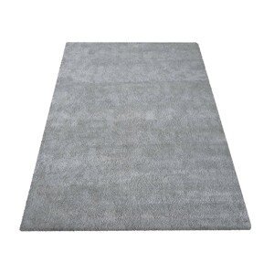Moderní huňatý koberec v šedé barvě