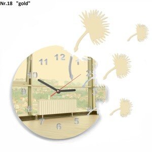 Nástěnné hodiny s motivem pampelišek
