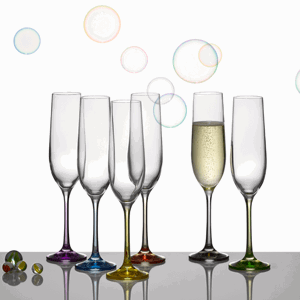 Crystalex sklenice na šampaňské Rainbow 190 ml 6KS