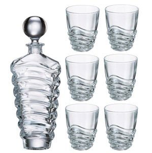 Crystalite Bohemia whisky set Wave (1+6)