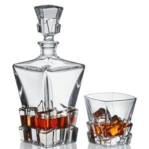 Bohemia Jihlava křišťálový whisky set Crack 1+6