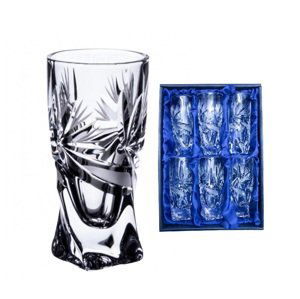 Onte Crystal Bohemia Crystal ručně broušené sklenice na destiláty Quadro Mašle 50 ml 6KS