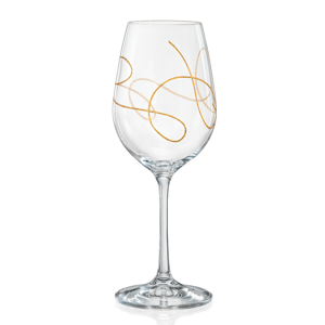 Crystalex sklenice na bílé víno Viola String Zlatý pantograf 350 ml 2 KS