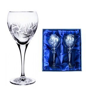 Onte Crystal Bohemia Crystal ručně broušené sklenice na bílé víno Větrník 270 ml 2KS