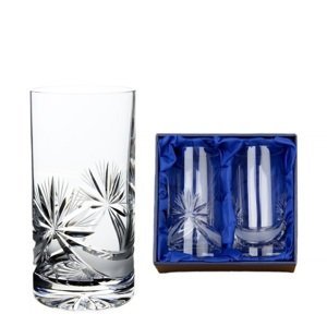 Onte Crystal Bohemia Crystal ručně broušené sklenice na nealko nápoje Mašle 380 ml 2KS
