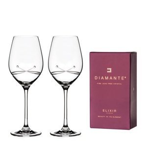 Diamante sklenice na bílé víno se Swarovski krystaly Kiss 360 ml 2KS