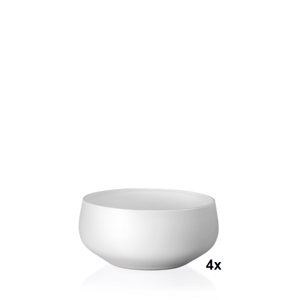 Crystalex set 4 skleněných bílých misek Mini 9,5 cm