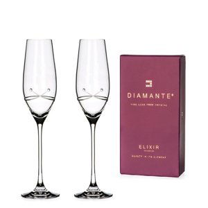 Diamante sklenice na šampaňské Kiss s krystaly Swarovski 210 ml 2KS