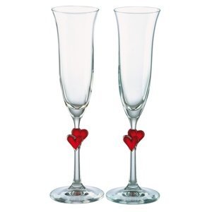 Trendy glass skleničky na šampaňské L´Amour červená 175 ml 2KS