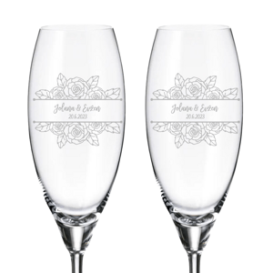 Crystalite Bohemia Svatební sklenice na šampaňské RŮŽE 290 ml 2KS