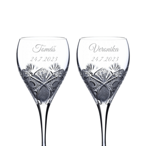 Dekorant svatby Svatební ručně broušené sklenice na červené víno Exclusive 420 ml 2KS