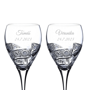 Onte Crystal Svatební ručně broušené sklenice na červené víno Kometa 340 ml 2KS