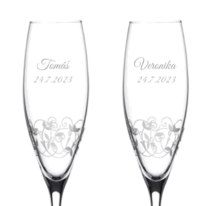 Diamante Svatební sklenice na šampaňské Arabesque 200 ml 2KS