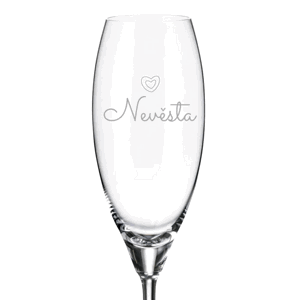 Crystalite Bohemia Sklenička pro nevěstu NEVĚSTA SRDCE 290 ml 1KS