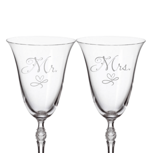 Dekorant svatby Svatební skleničky na bílé víno MR MRS 250 ml 2KS