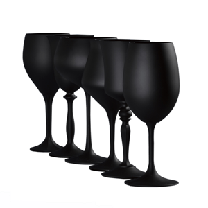 Crystalex sklenice na bílé víno GlassGambit Černá 400 ml 6KS