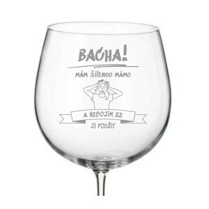 Crystalite Bohemia Sklenička na víno pro maminky BACHA!