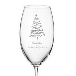 Dekorant Vánoční sklenička na bíle víno NASÁVAM 1KS