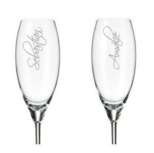 Crystalite Bohemia Svatební sklenice na šampaňské SE JMÉNY A DATEM