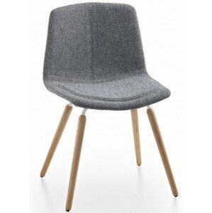 MAXDESIGN - Čalouněná židle STRATOS 1041 s dřevěnou podnoží