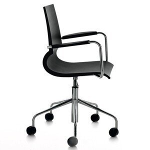 MAXDESIGN - Otočná plastová židle na kolečkách s područkami RICCIOLINA 3540