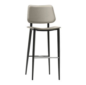 MIDJ - Barová židle JOE, kůže, kovová podnož