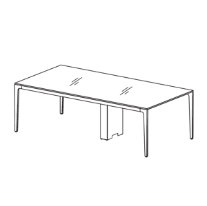 FREZZA - Jednací stůl ALPLUS 240x120 - skleněná deska
