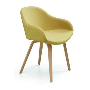 MIDJ - Židle SONNY s dřevěnou podnoží s područkami II.