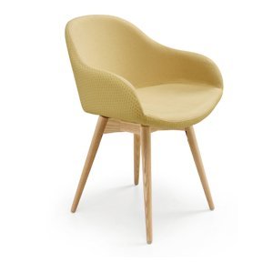 MIDJ - Židle SONNY s dřevěnou podnoží s područkami