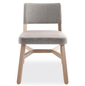 BILLIANI - Dřevěná židle s čalouněným sedákem a opěradlem CROISSANT 570