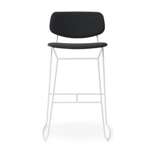 BILLIANI - Barová židle s kovovou lakovanou podnoží DOLL STEEL 165 - čalouněná