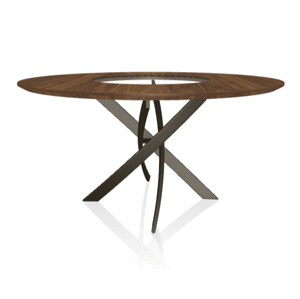 BONTEMPI - Stůl Barone se zabudovaným otočným tácem, Ø 150 cm