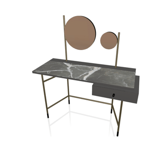 BONTEMPI - Toaletní stolek Vanity se zrcadly, SuperMarble