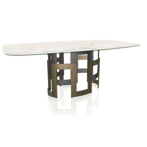 BONTEMPI - Stůl Imperial se zaoblenými hranami, 200/250x116/120 cm