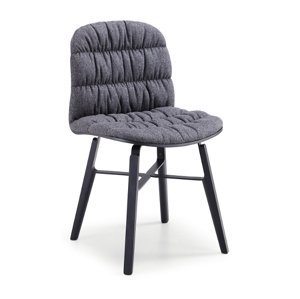 MIDJ - Čalouněná židle LIU' s dřevěnou podnoží a kovovými detaily