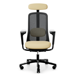 HÅG - Židle SOFI 7500 černá s područkami a s opěrkou hlavy, vyšší sedák
