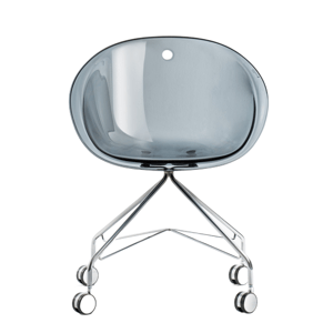 PEDRALI - Židle GLISS 968 DS na kolečkách - transparentní kouřová