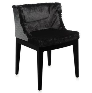 Kartell - Židle Mademoiselle Kravitz - černá kožešina/kůže, černá