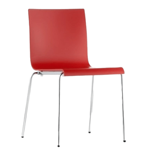 PEDRALI - Židle KUADRA XL 2403 DS s chromovou podnoží - červená