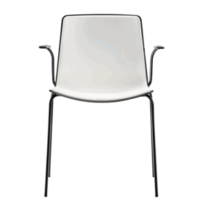 PEDRALI - Židle TWEET 895 bicolour DS s područkami - černo-bílá