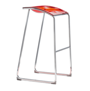PEDRALI - Vysoká barová židle AROD 510 DS - transparentní červená