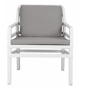 NARDI GARDEN - Židle ARIA POLTRONA bílá/grigio Sunbrella
