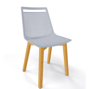 GABER - Židle AKAMI BL, šedá/dřevo