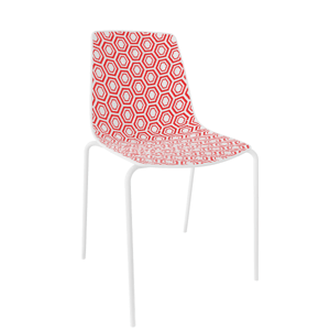 GABER - Židle ALHAMBRA NA, bíločervená/bílá