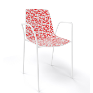 GABER - Židle ALHAMBRA TB, bíločervená/bílá