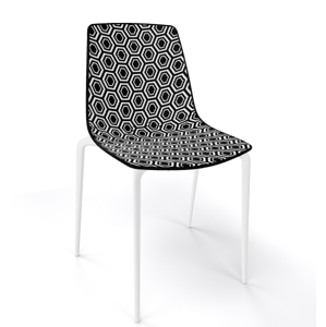 GABER - Židle ALHAMBRA TP, černobílá/bílá