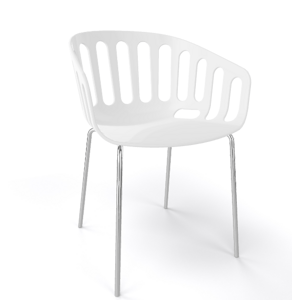 GABER - Židle BASKET NA, bílá/chrom